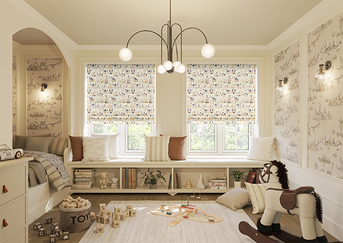 Magic Castle, Stone - Motorised Roman Blind - Image 8
